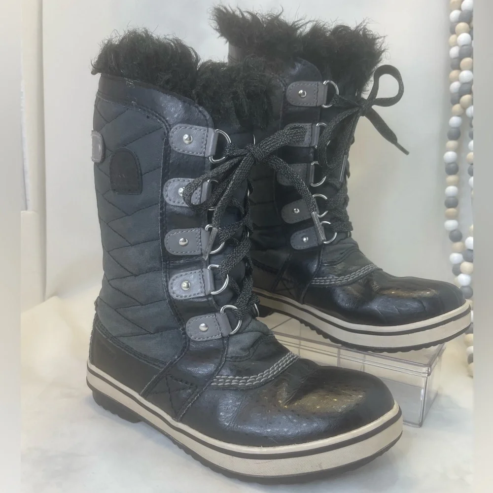SOREL Youth waterproof Tofino II Boot Black Quarry size 3